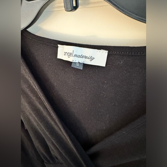 NWOT ANGEL MATERNITY NANCY TIE WAIST WRAP DRESS IN BLACK SIZE SMALL - Picture 7 of 9